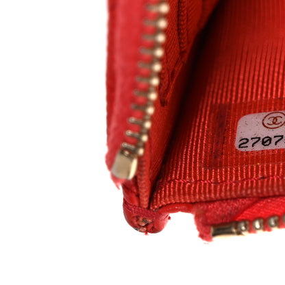 Chanel Caviar Quilted Classic Zip Pouch Red 7 of 8