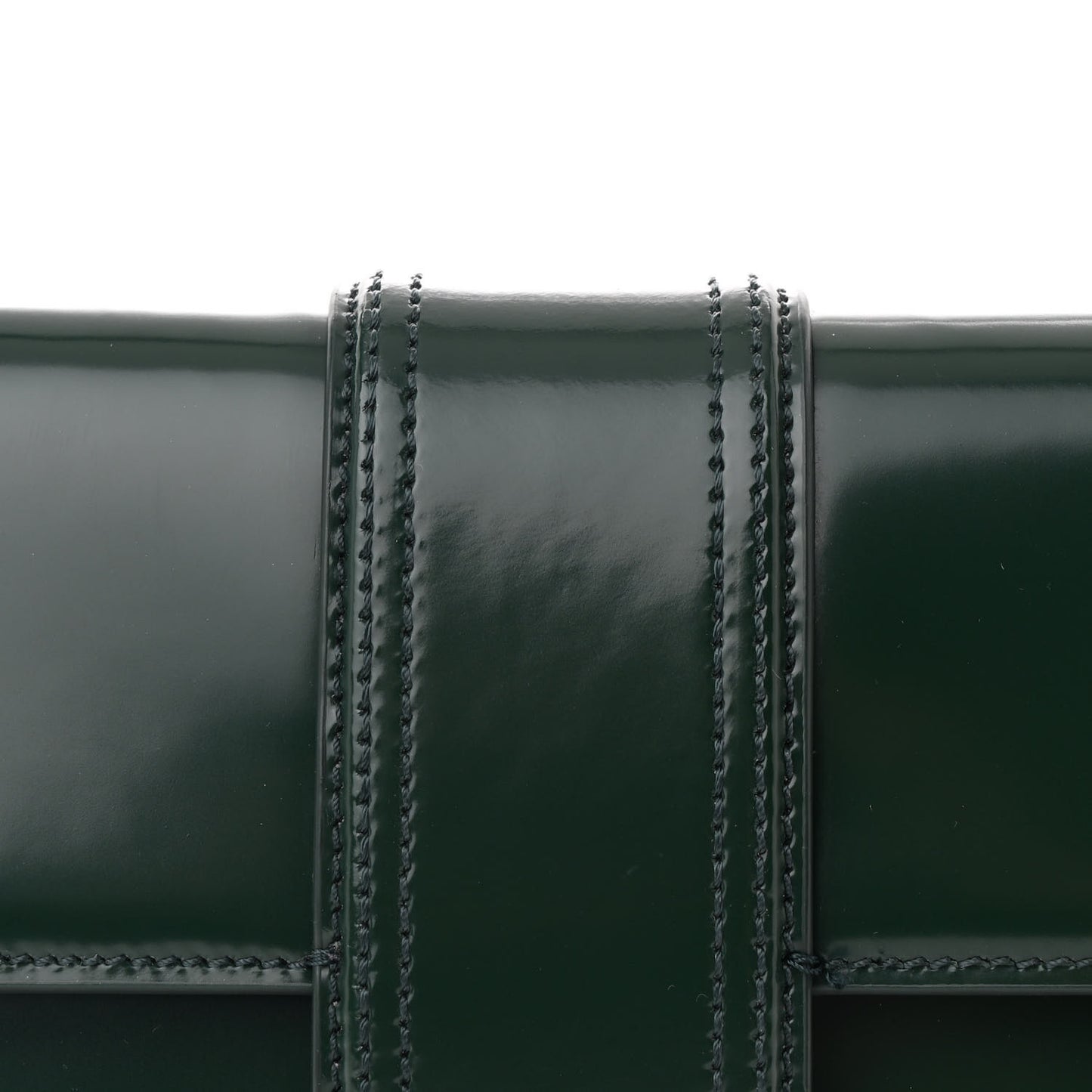 Glazed Calfskin Le Bambino Long Dark Green