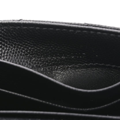 Saint Laurent Grain De Poudre Matelasse Chevron Small Monogram Envelope Wallet Black 8 of 9