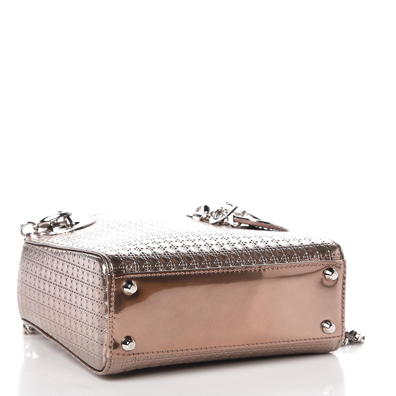 Christian Dior Metallic Patent Micro-Cannage Mini Lady Dior Hyper Pink 5 of 9