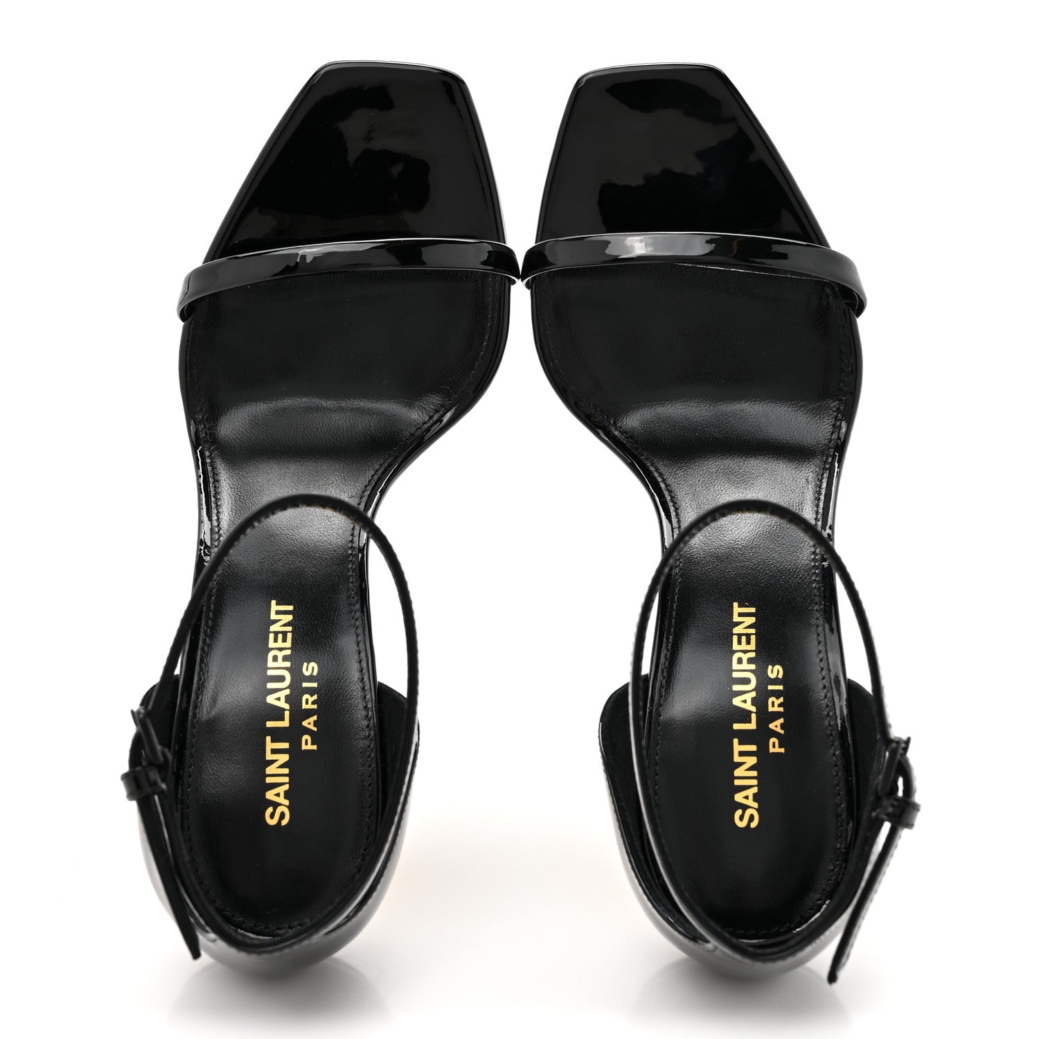 Saint Laurent Patent Calfskin Opyum 85 Sandals 36 Black 2 of 10