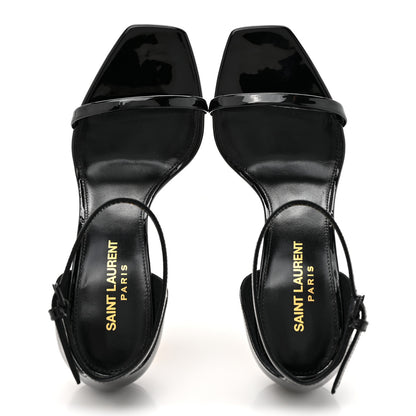 Saint Laurent Patent Calfskin Opyum 85 Sandals 36 Black 2 of 10