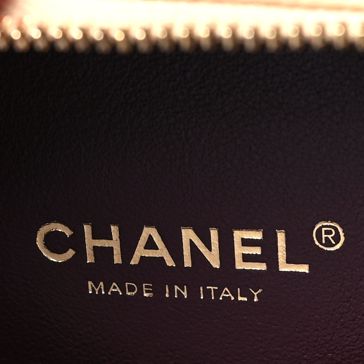 Caviar Quilted Small CC Filigree Vanity Case Beige Black