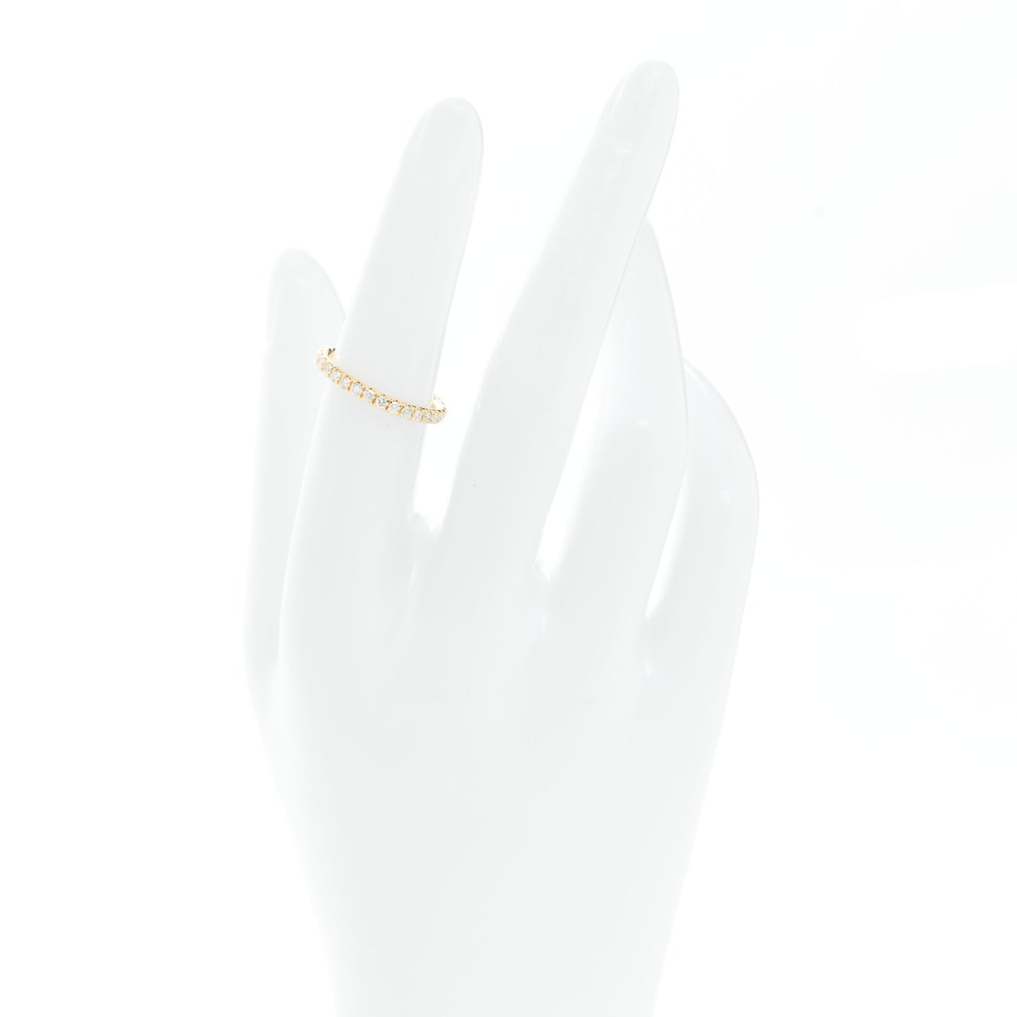 18K Yellow Gold Diamond 2mm Cable Collectibles Band Ring 50 5.5