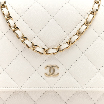 Chanel Caviar Quilted Wallet on Chain WOC White 8 of 11