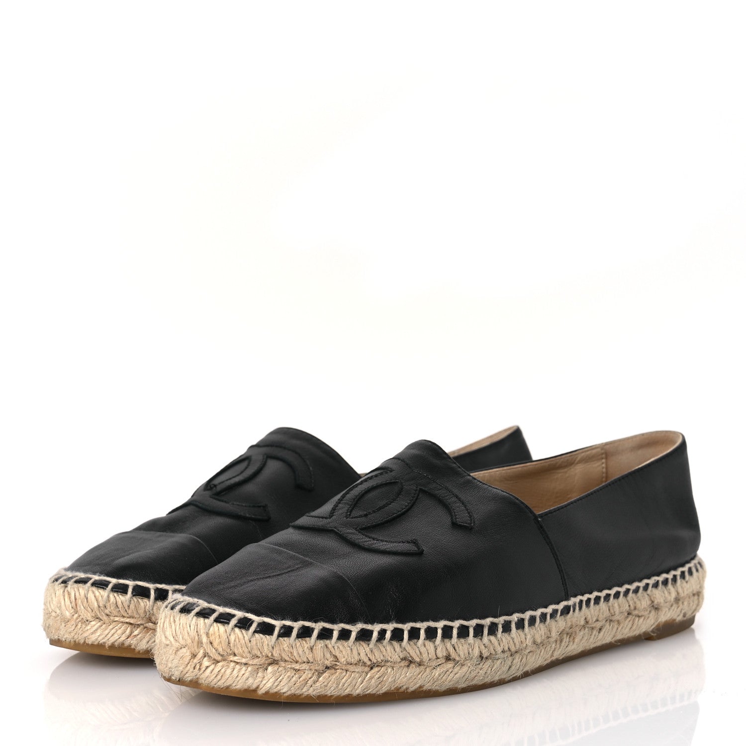 Chanel Lambskin CC Espadrilles 39 Black 4 of 14