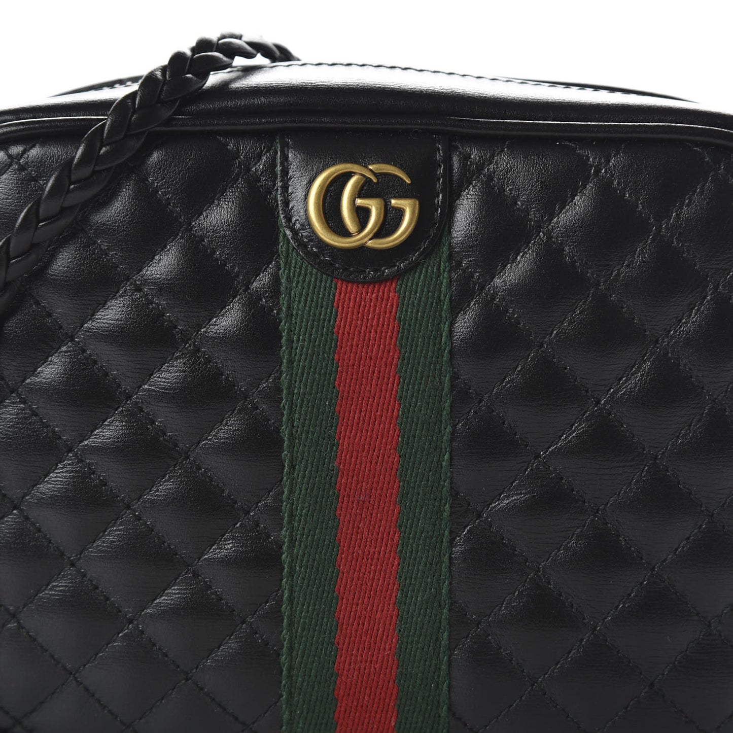 Calfskin Trapuntata Web Mini GG Shoulder Bag Black