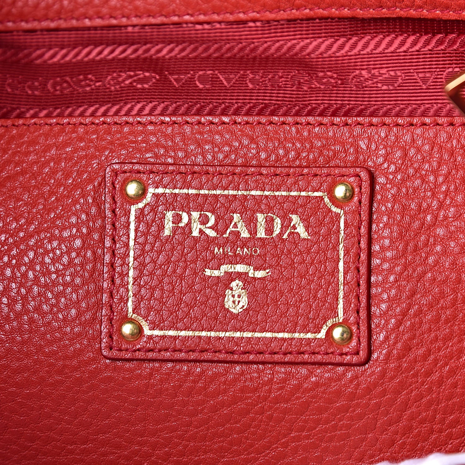 Prada Vitello Daino Side Pocket Tote Rosso 8 of 10