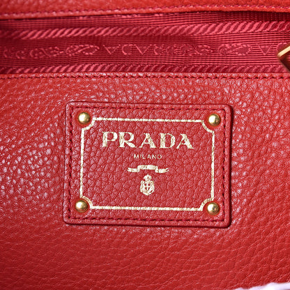 Prada Vitello Daino Side Pocket Tote Rosso 8 of 10