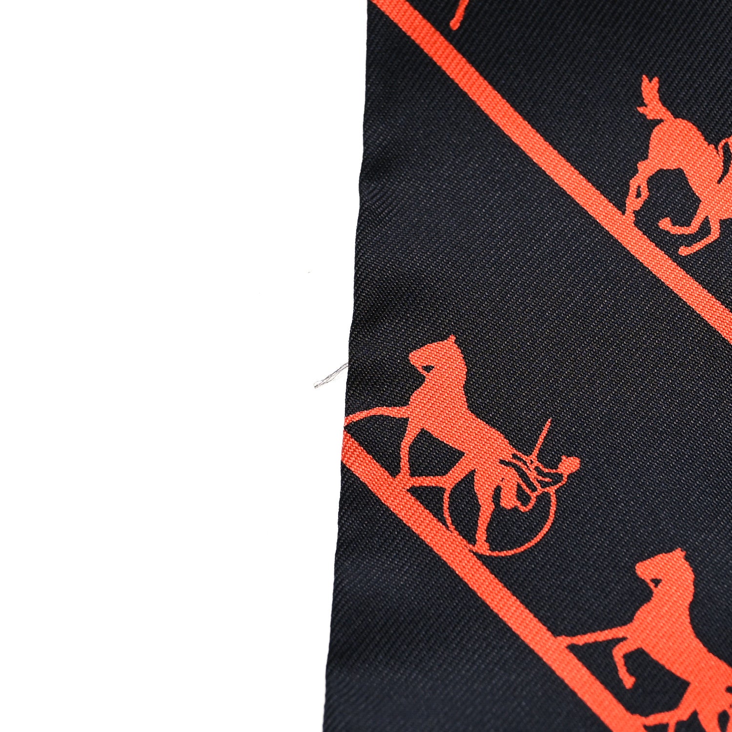 Hermes Silk Duc Carriage Horse Twilly Black 5 of 5