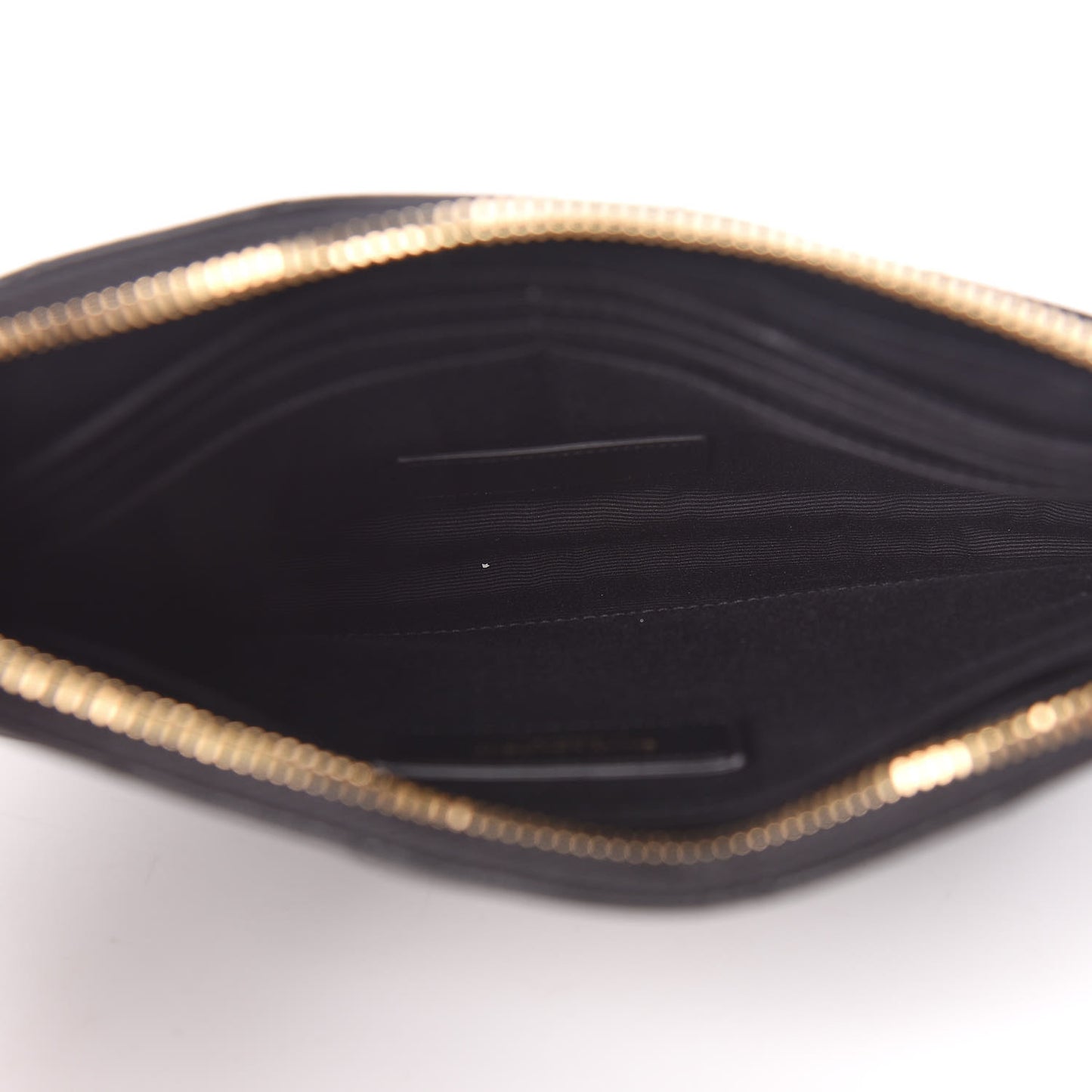 Calfskin Matelasse Chevron Monogram A5 Wristlet Black