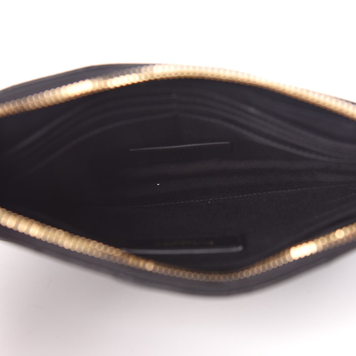 Saint Laurent Calfskin Matelasse Chevron Monogram A5 Wristlet Black 5 of 8