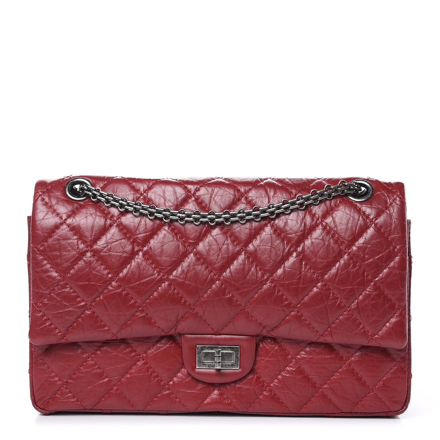 Aged Calfskin Quilted 2.55 Reissue 226 Flap Red