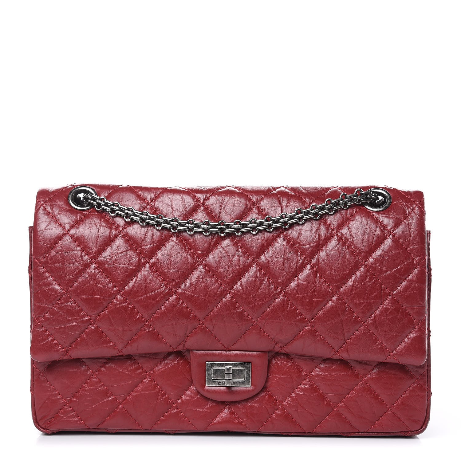 Chanel Aged Calfskin Quilted 2.55 Reissue 226 Flap Red 1 of 15