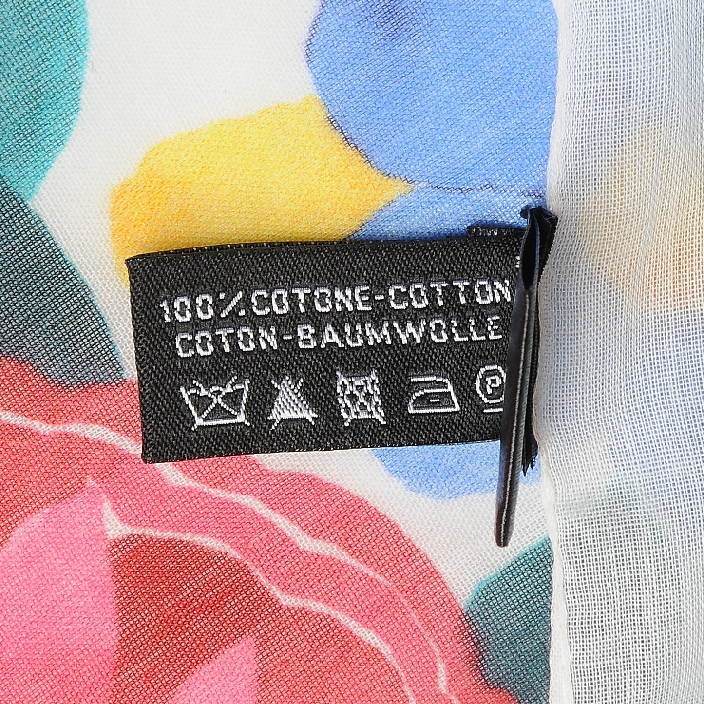 Cotton Camellia Square Scarf Multicolor