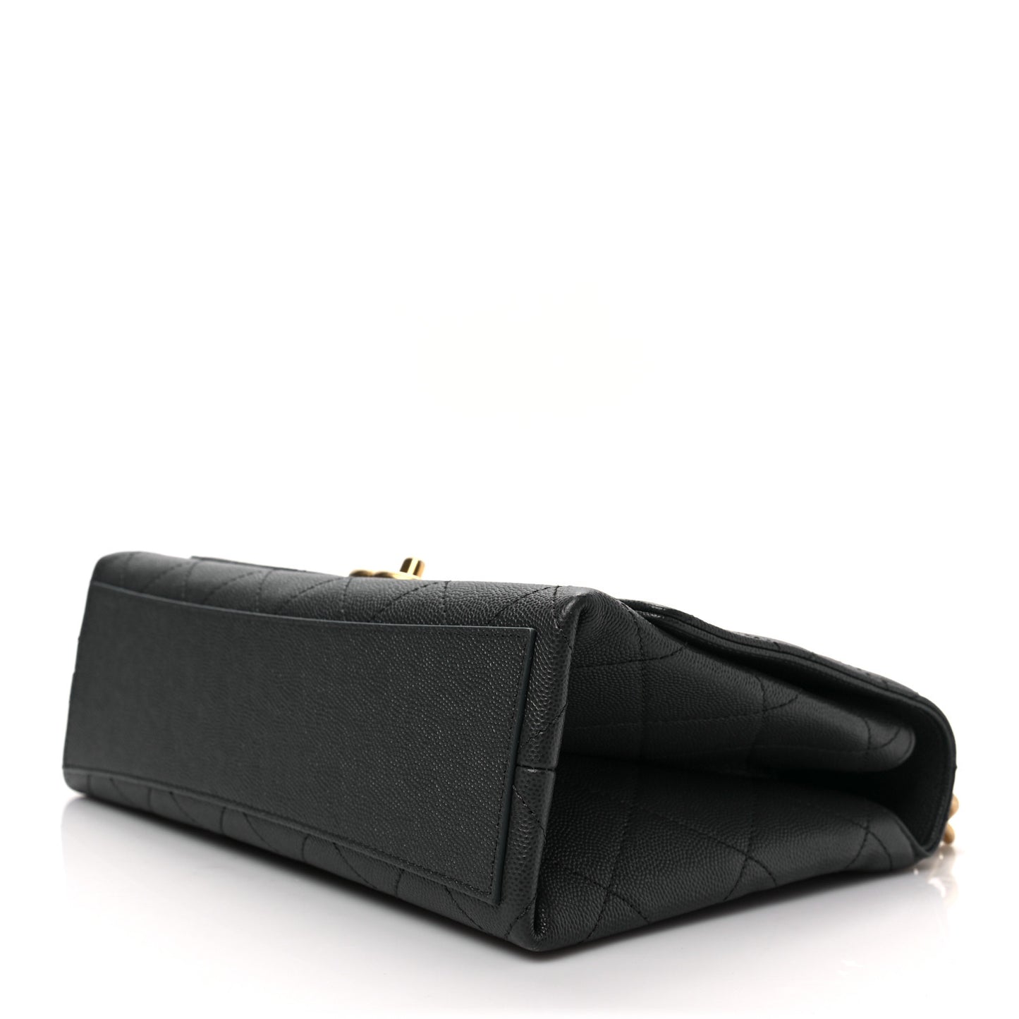 Caviar Quilted Bracelet On Chain Flap Dark Grey