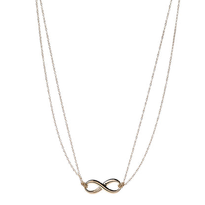 Tiffany 18K Yellow Gold Infinity Double Chain Pendant Necklace 1 of 6