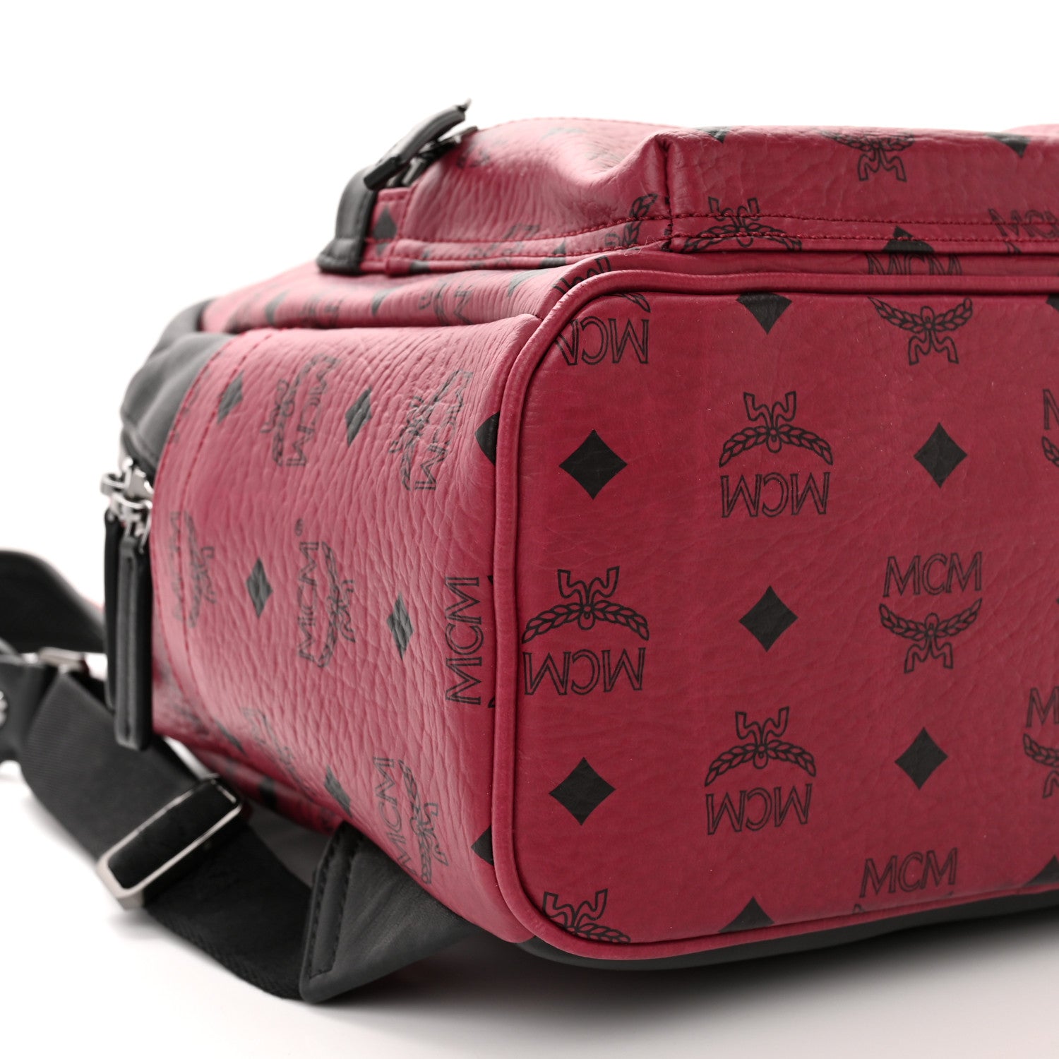 MCM Visetos Small Stark Backpack Burgundy 9 of 10