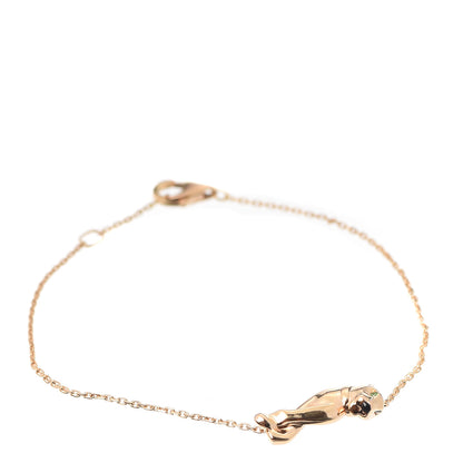 Cartier 18K Pink Gold Tsavorite Garnet Onyx Panthère Chain Bracelet 1 of 6