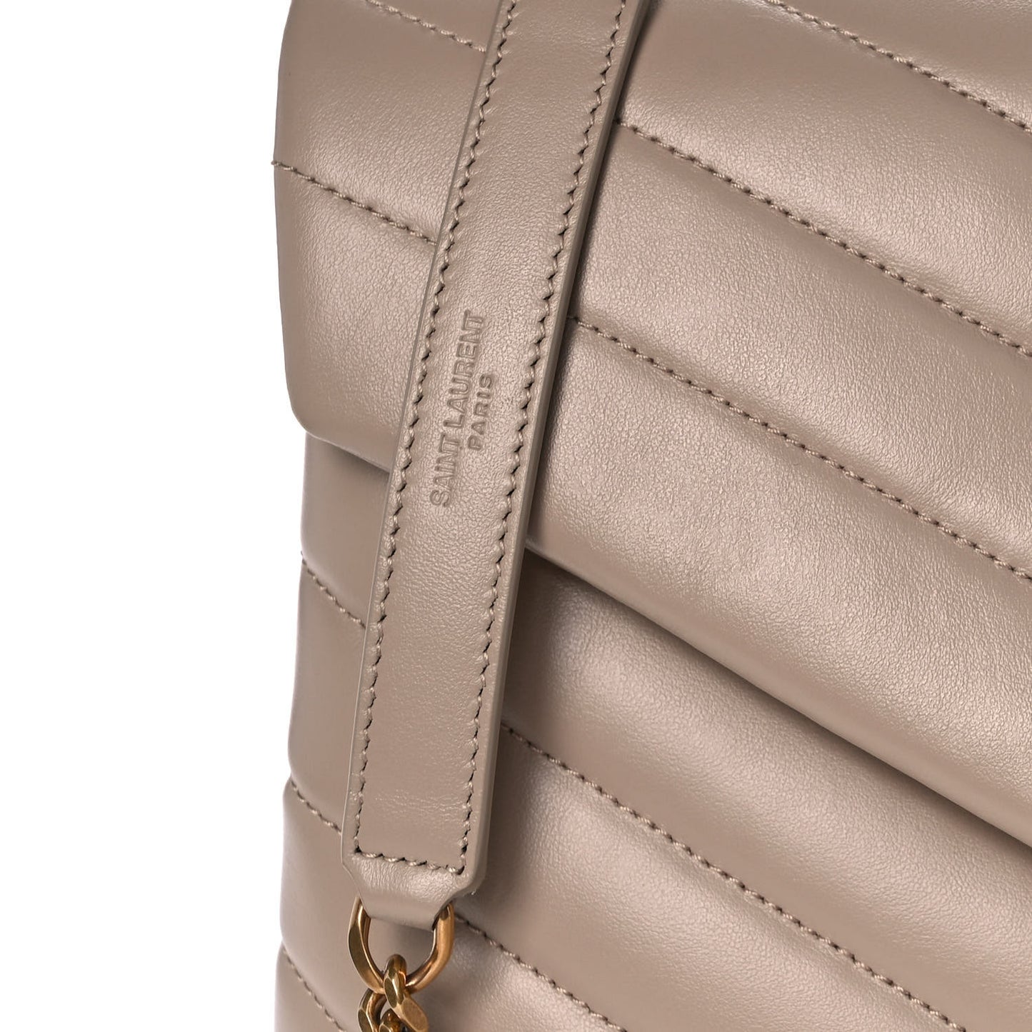 Calfskin Y Quilted Monogram Medium Loulou Chain Satchel Dark Beige
