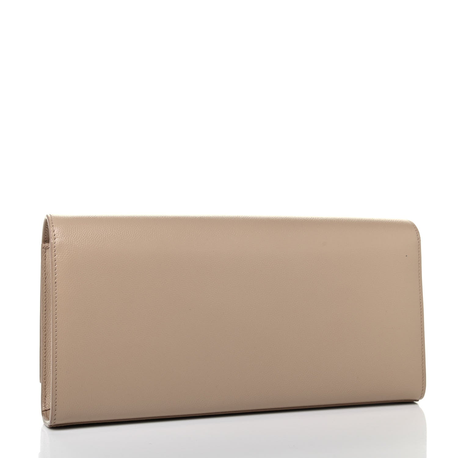 Saint Laurent Grain De Poudre Classic Monogram Cassandre Clutch Dark Beige 2 of 4