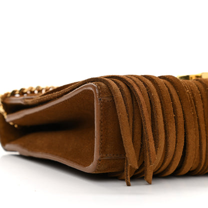 Saint Laurent Suede Fringe Small Monogram Satchel Light Ocre 11 of 17
