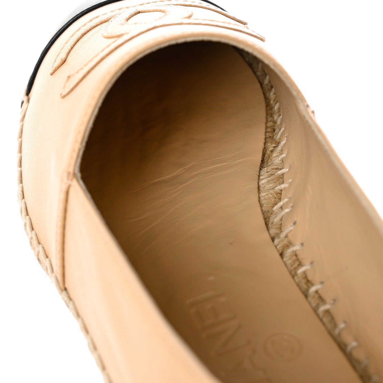 Chanel Lambskin CC Espadrilles 36 Beige Black 11 of 12