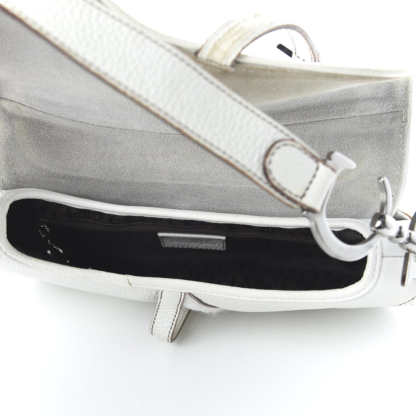 Calfskin Double Saddle Bag White