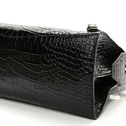 Balenciaga Shiny Supple Calfskin Crocodile Embossed Brass Hardware Neo Classic City Black 8 of 8