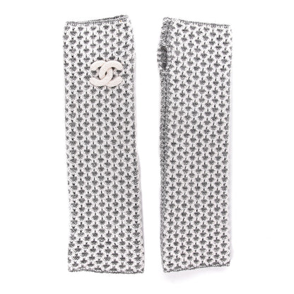 Chanel Cashmere CC Fingerless Gloves Grey 1 of 4