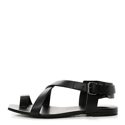 Saint Laurent SAINT LAURENT Calfskin Gladiator Sandals 39 Black 1 of 9