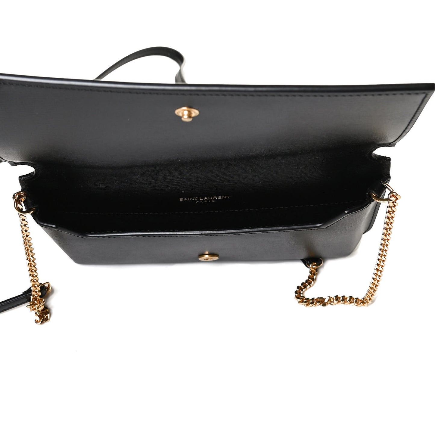 Smooth Calfskin Monogram Phone Holder Crossbody Black