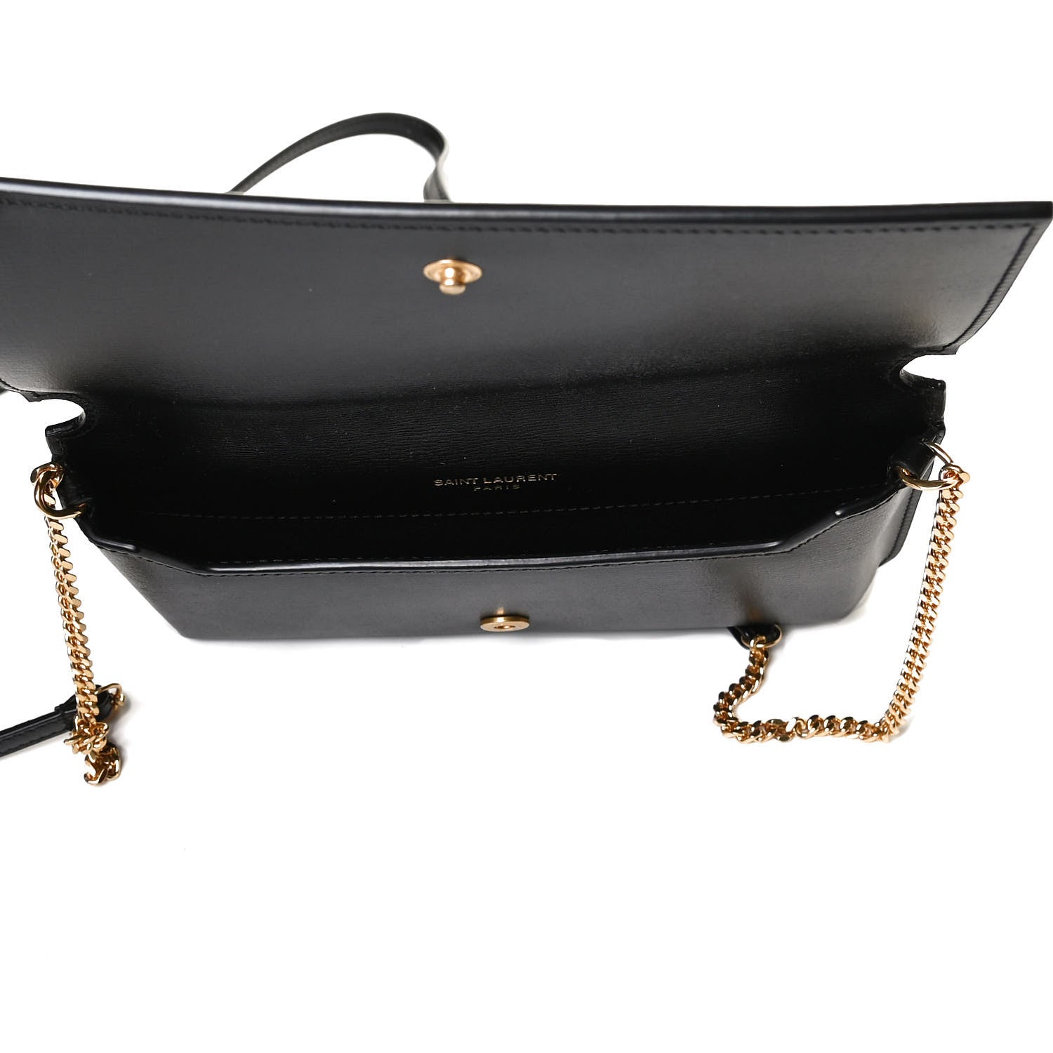 Saint Laurent Smooth Calfskin Monogram Phone Holder Crossbody Black 7 of 13
