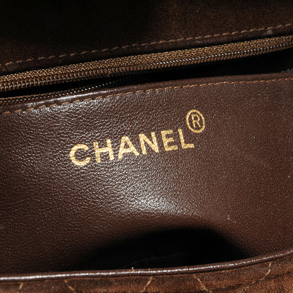Chanel Suede Quilted Mini Square Flap Brown 7 of 8