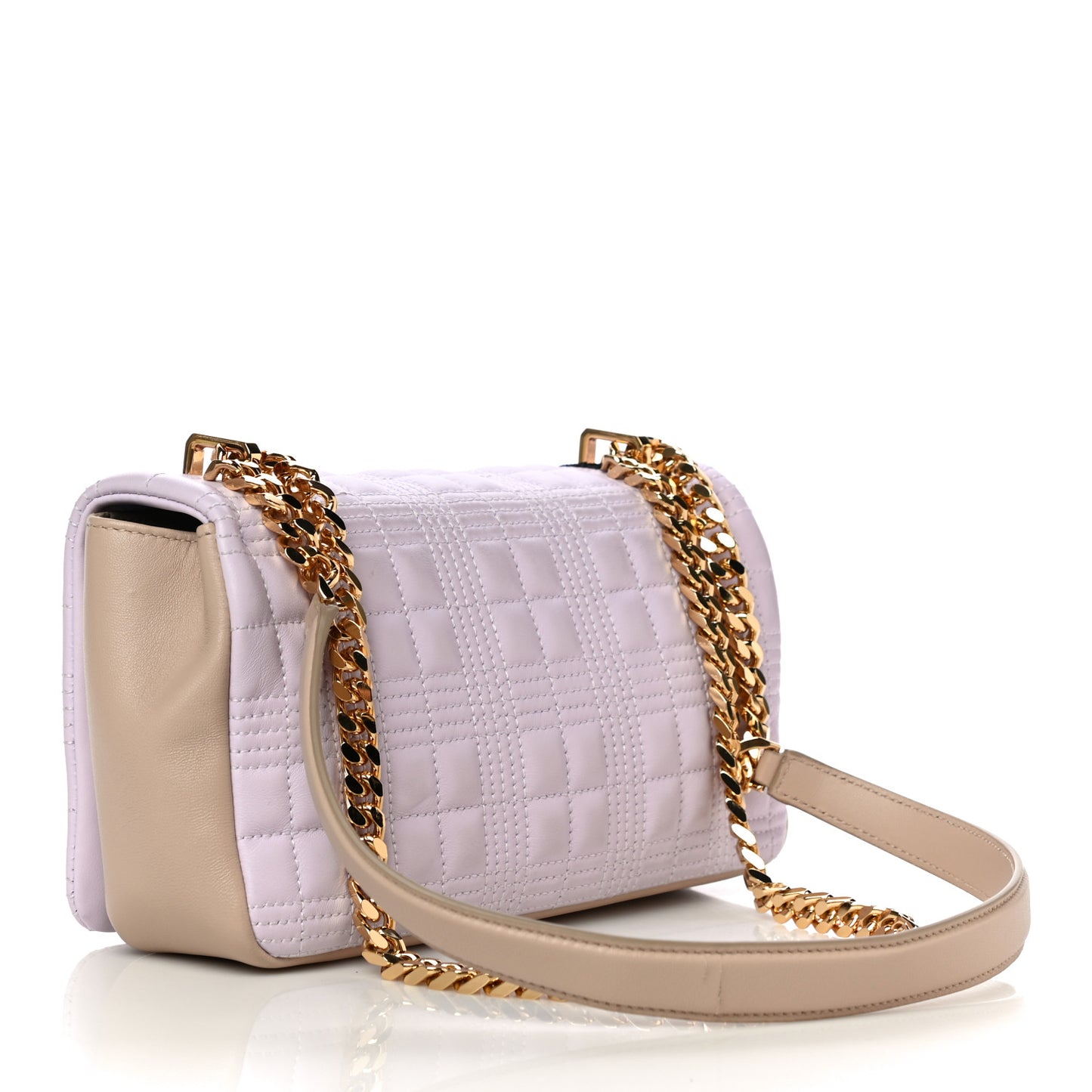 Lambskin Quilted Small Lola Bag Pale Thistle Soft Fawn