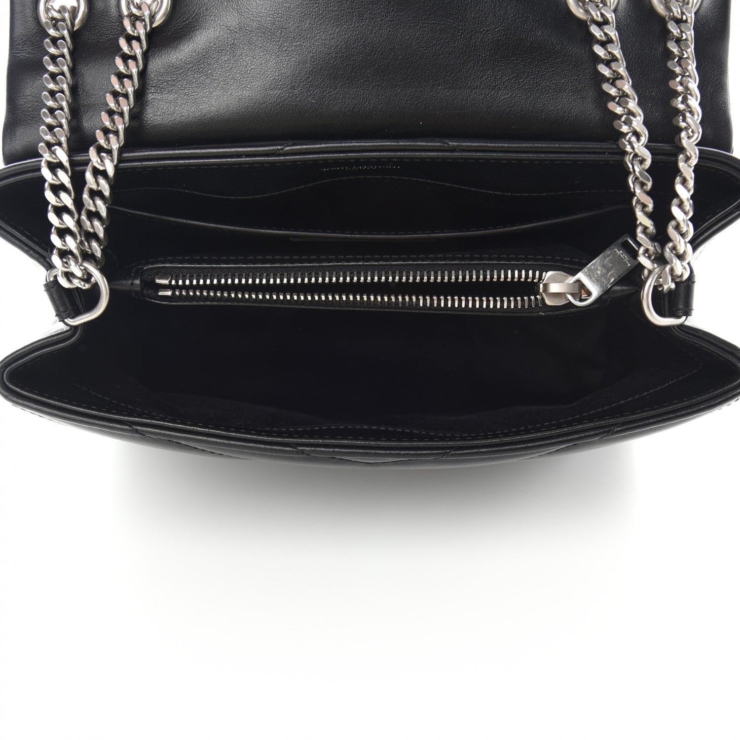 Saint Laurent Calfskin Y Quilted Monogram Small Loulou Chain Satchel Black 5 of 11