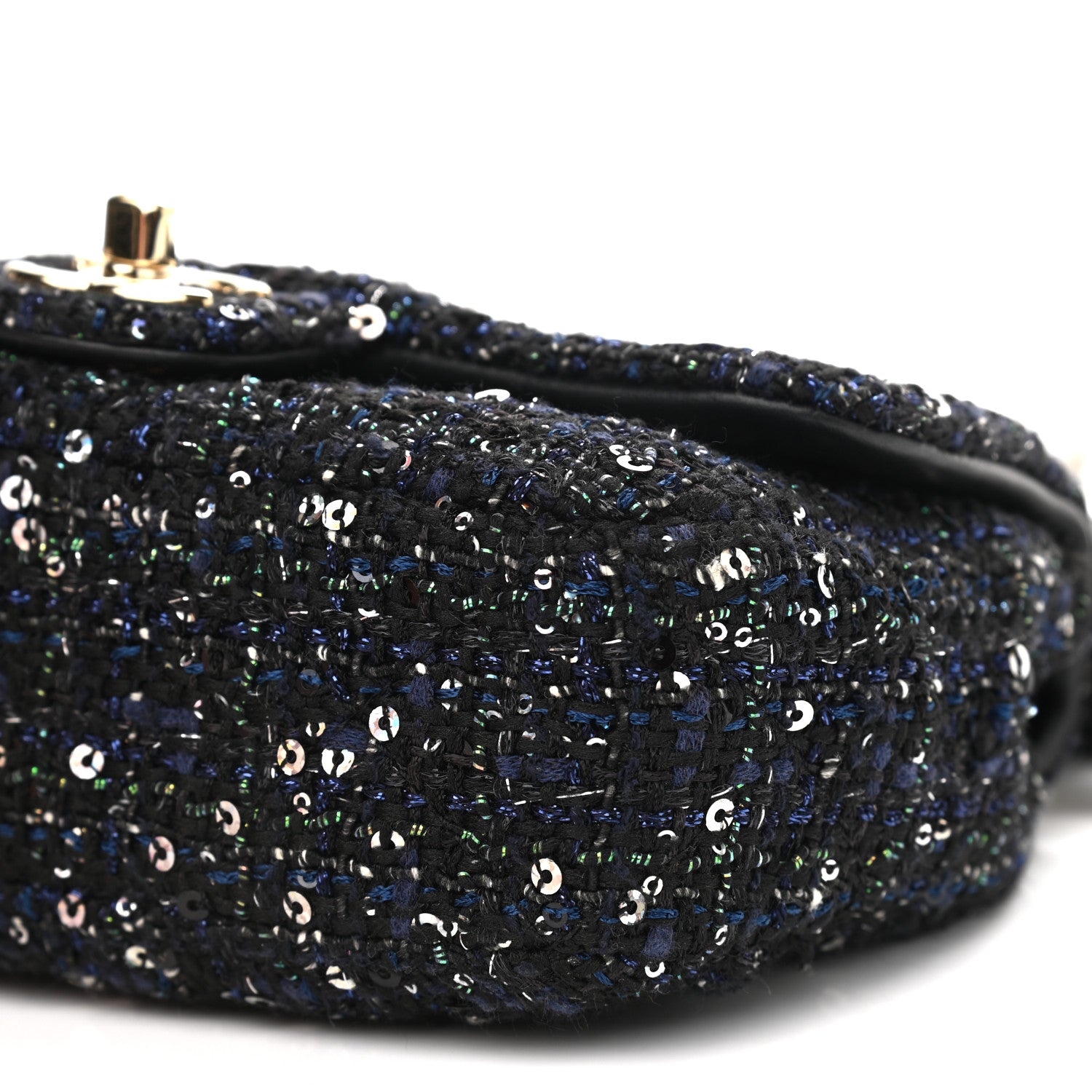 Chanel Tweed Mini Pearl Handle Flap Black Ecru 6 of 10