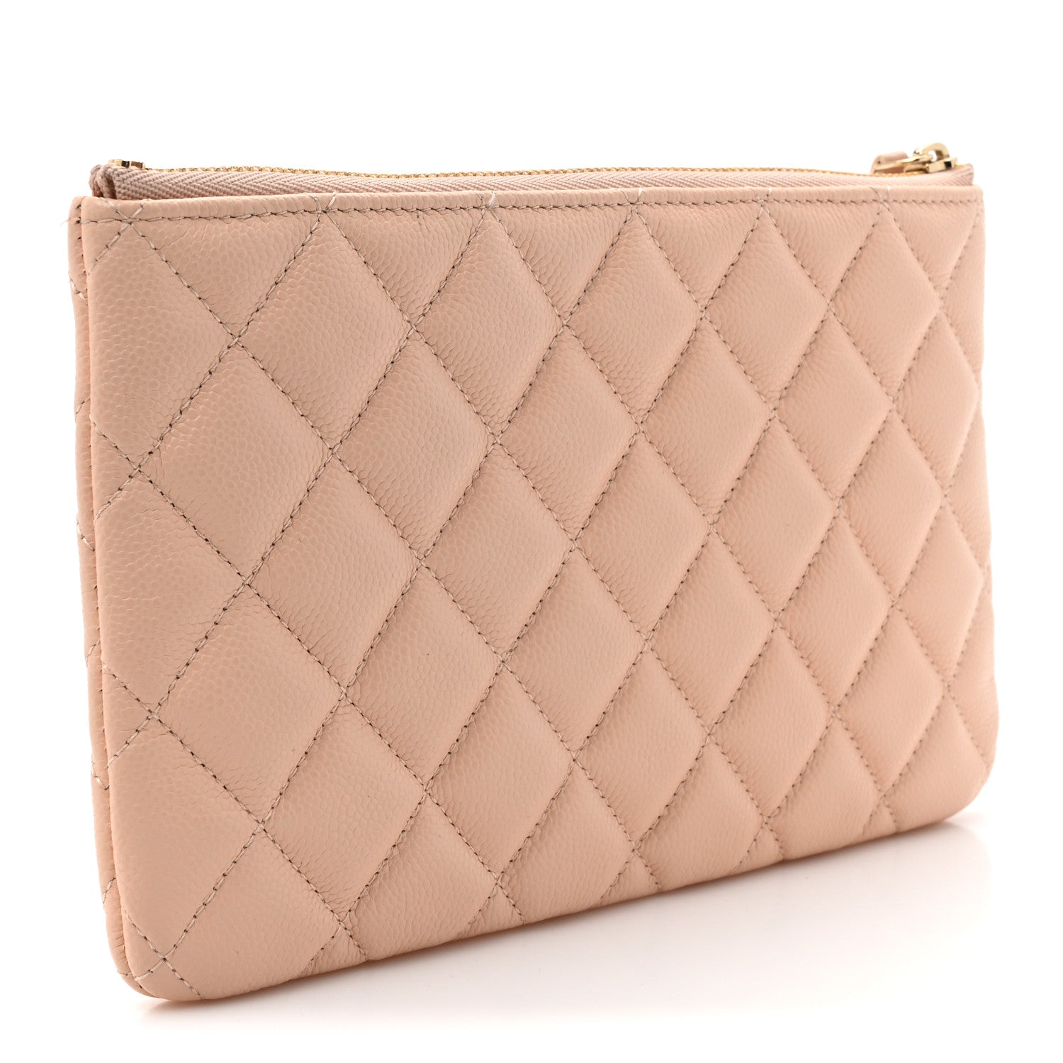 Chanel Caviar Quilted Cosmetic Case Beige 3 of 8