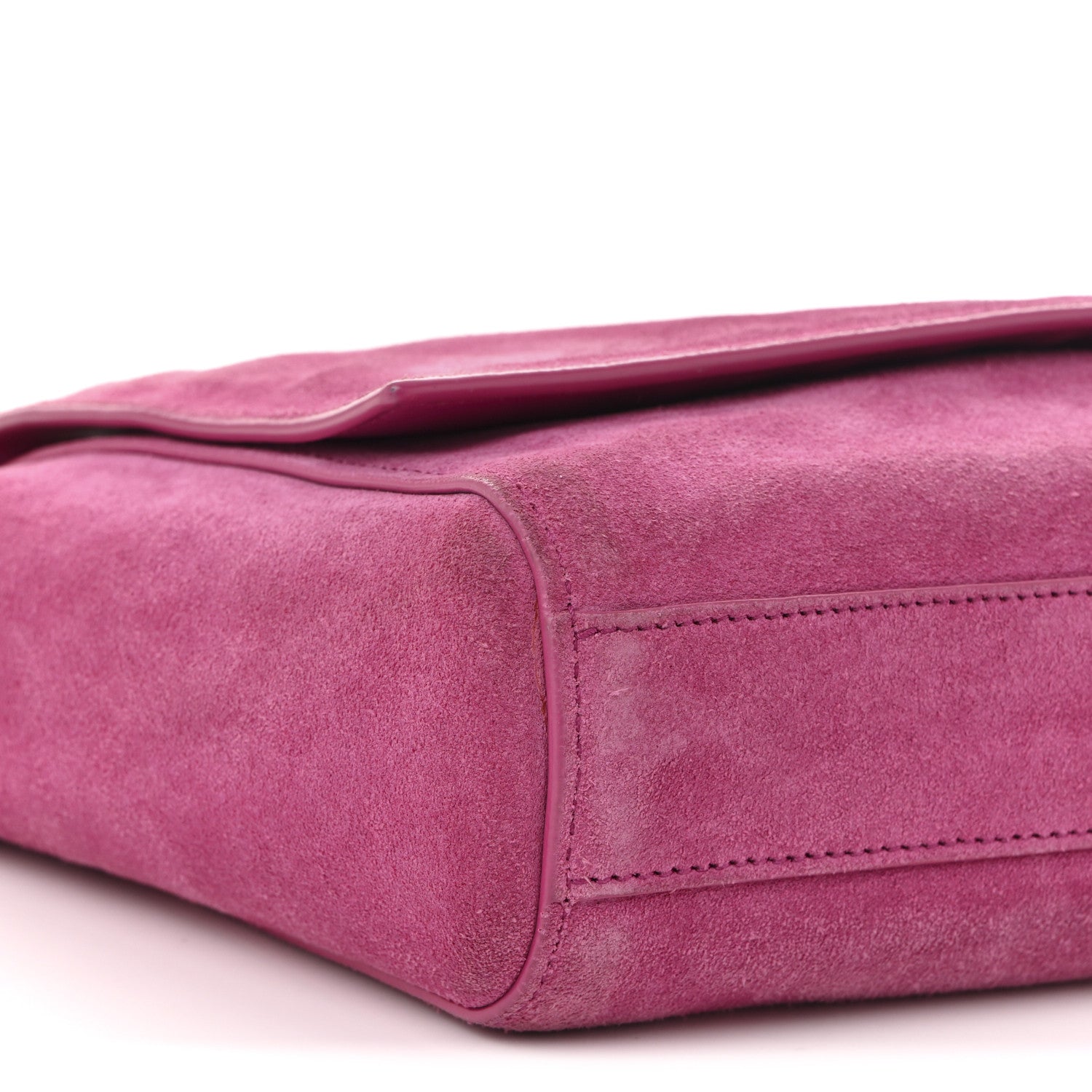 Saint Laurent Smooth Calfskin Suede Medium Reversible Monogram Kate Satchel Rose Rubis 29 of 35