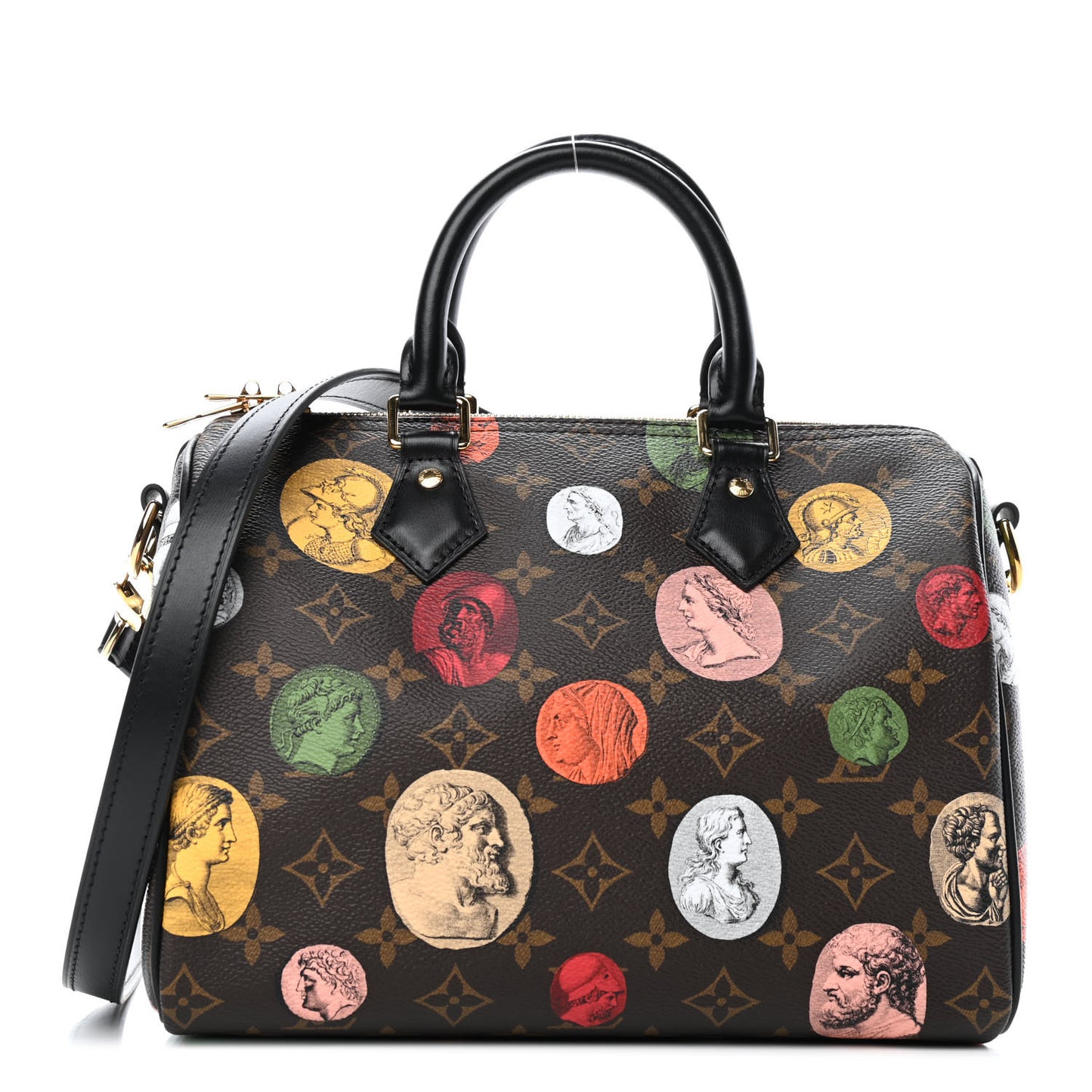 X FORNASETTI Monogram Cameo Speedy Bandouliere 25