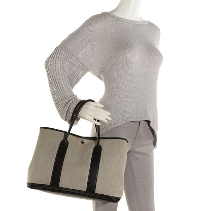 Hermes Buffle Skipper Toile Garden Party 36 MM Tote Black 2 of 9