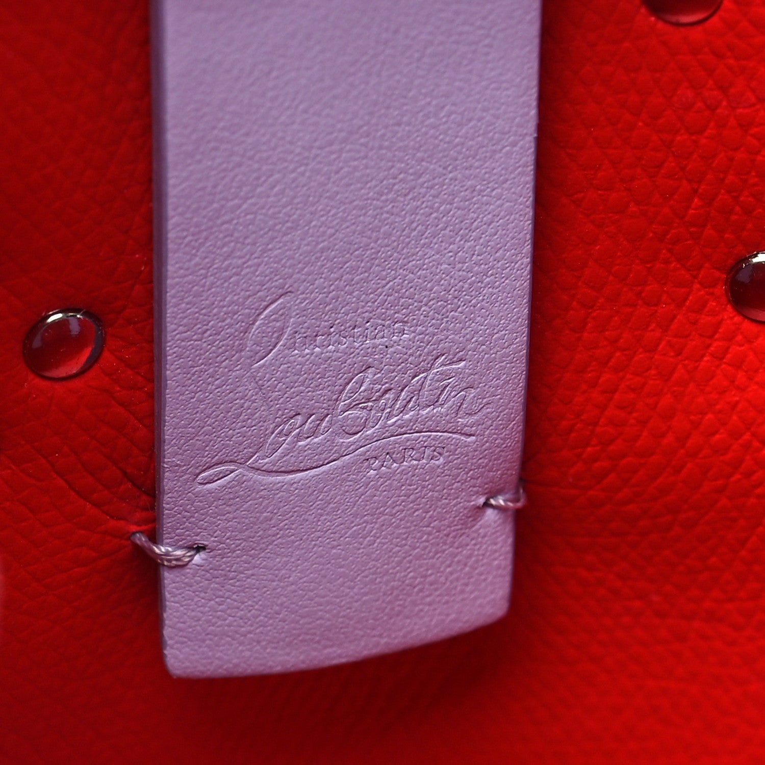 Christian Louboutin Calfskin Empire Spike Studded Mini North South Cabata Tote Lilac Smoke 6 of 10