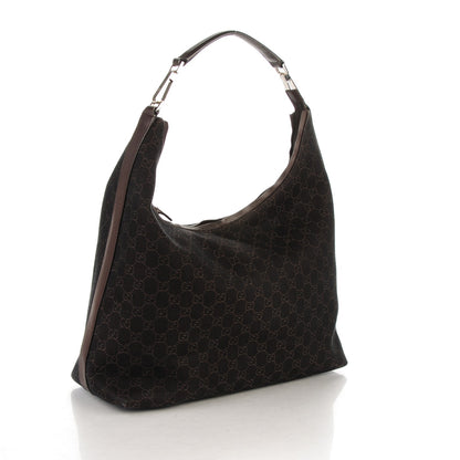 Gucci Denim Monogram Hobo Dark Brown 3 of 7