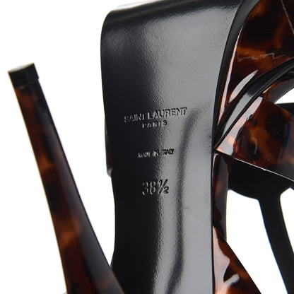 Saint Laurent Patent Tribute 105 Platform Sandals 38.5 Tortoiseshell 7 of 8