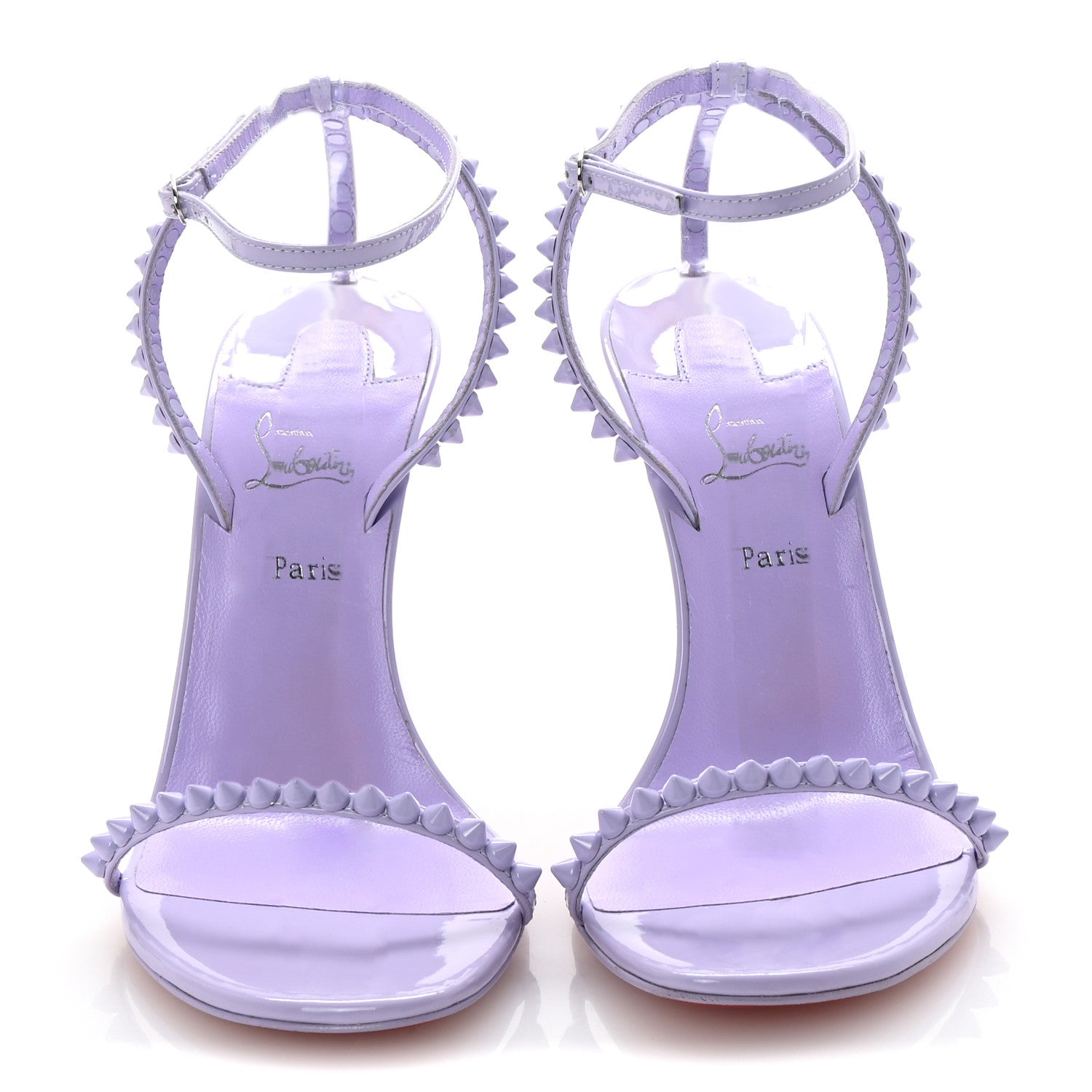 Christian Louboutin Patent Calfskin So Me 100 Sandals 37 Lilac Smoke 3 of 8