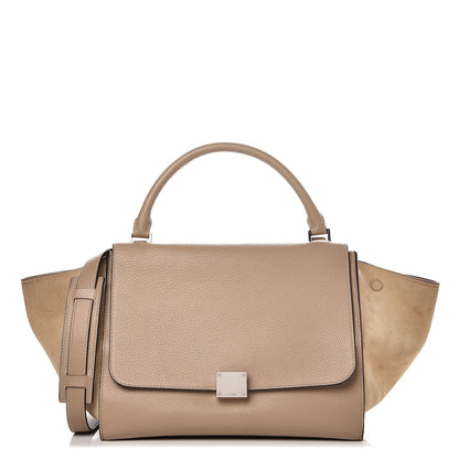 Celine Drummed Calfskin Suede Medium Trapeze Dune 1 of 9