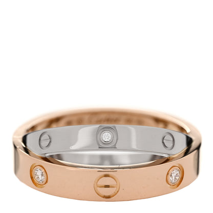 Cartier 18K Pink White Gold 6 Diamond LOVE Ring 48 4.5 1 of 7