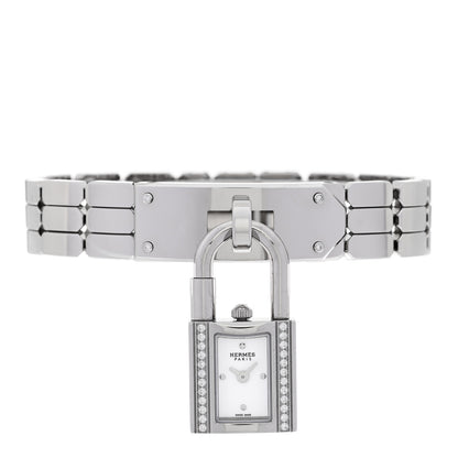 Hermes Stainless Steel Diamond 16mm Kelly Quartz Watch 2 of 6