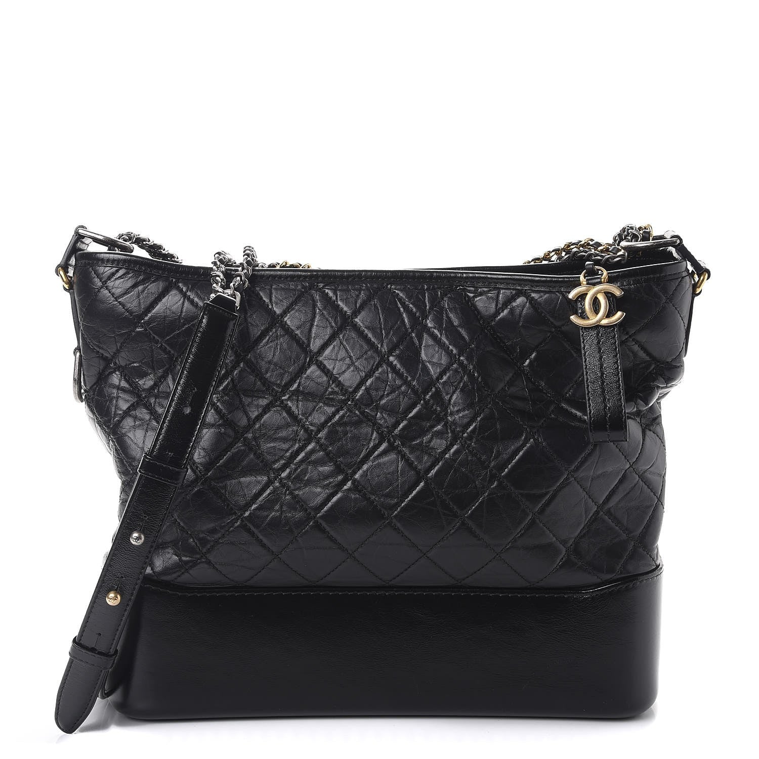 Chanel Aged Calfskin Quilted Large Gabrielle Hobo Black 1 of 12