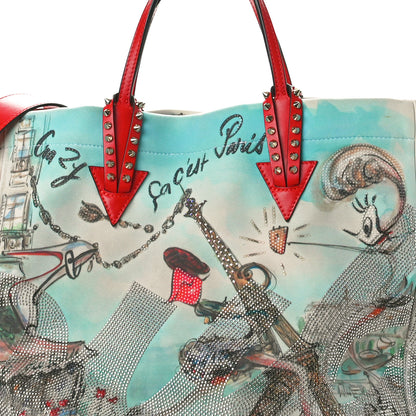 Christian Louboutin Neoprene Cabaraparis Spikes Tote Loubi Multicolor 7 of 10